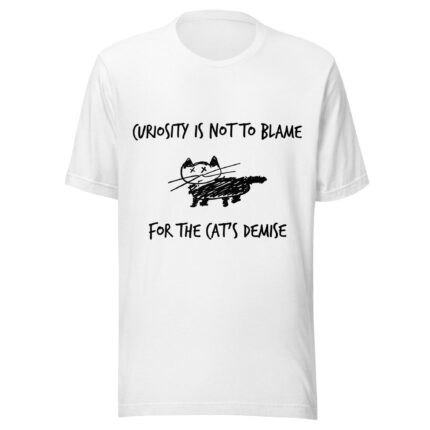Curious Cat White T-Shirt